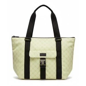 Vintage Ralph Lauren Monogram Nylon Tote Bag Lime Green Travel Tote
